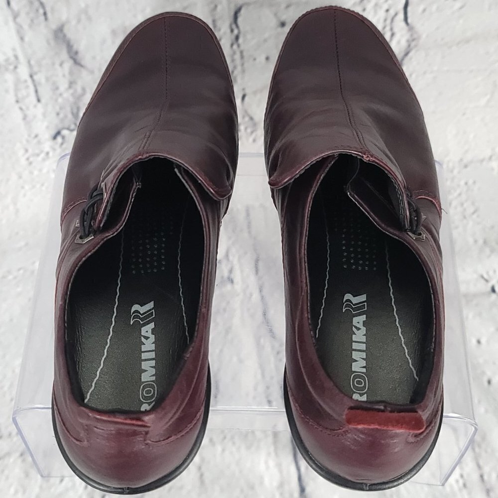 ROMIKA Burgundy Womens Sz 8-8.5 Leather Slip On Loafers‎ Academic Casual Comfort - Picture 7 of 15